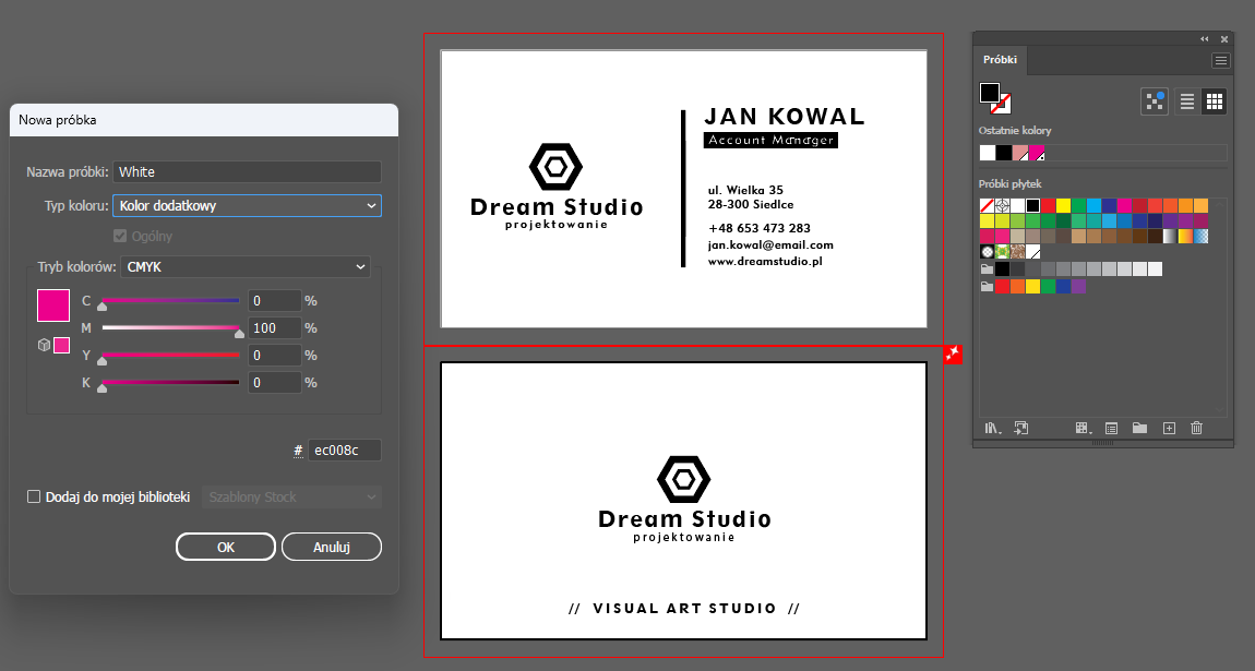 Dodanie koloru dodatkowego 