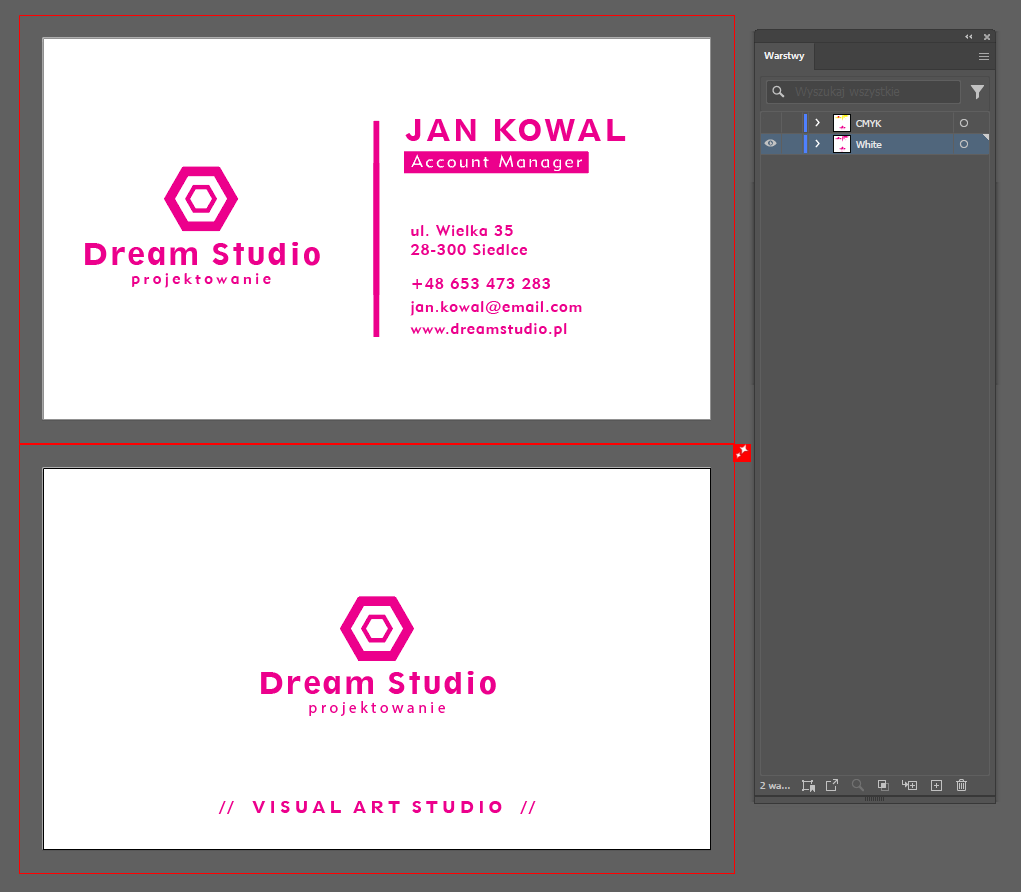Stworzenie warstwy poddruku kolorem białym
